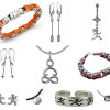 Various jewellery including bracelets, necklaces, pendants and earrings showcasing various sports activities.